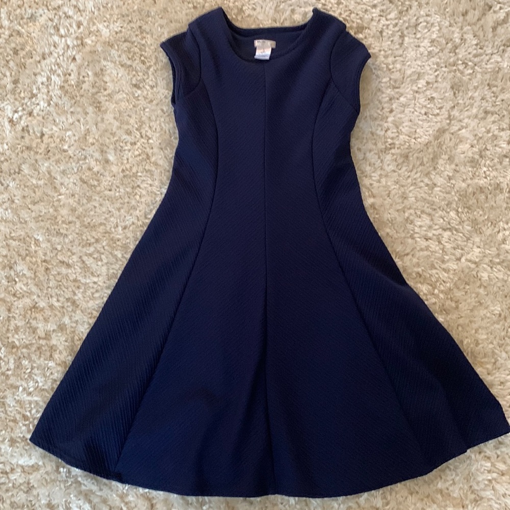 Sally Miller Couture girls navy dress size L (12).